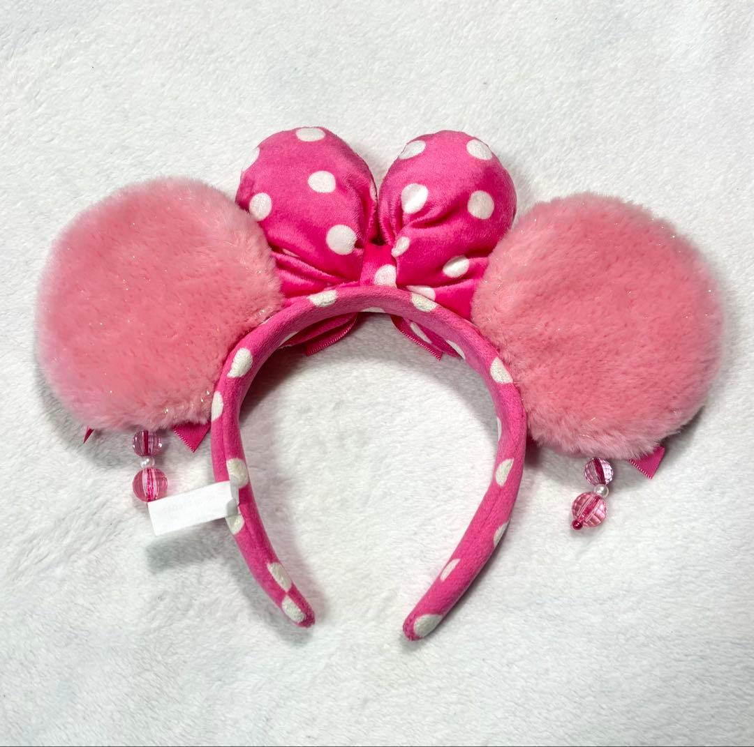 ディズニー　カチューシャ　ピンク　ミニー　イヤリング　パルパルーザ　水玉