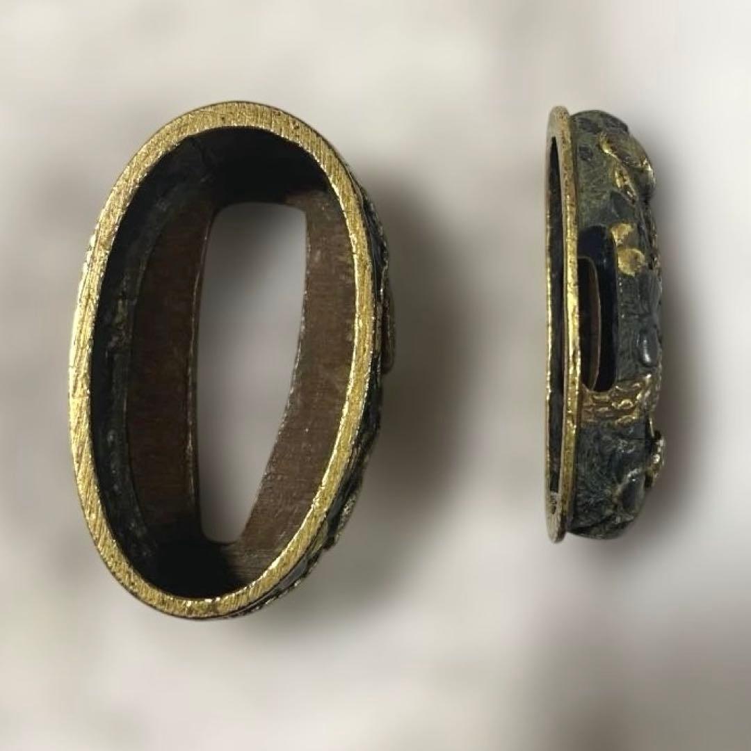 B-31 縁頭　金銀象嵌　武具　刀装具　装飾品　美術品　工芸品　刀　銅製　日本刀