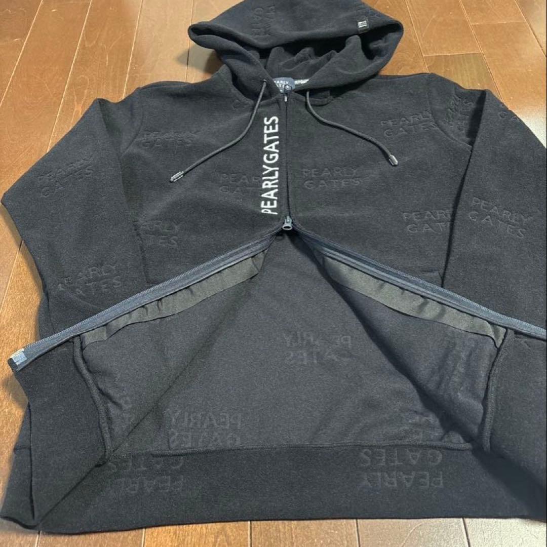 パーリーゲイツ　ロゴパイルJQブラックパーカーサイズ2