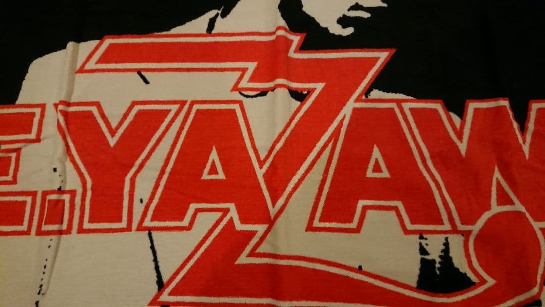 矢沢永吉さん 87s'スペシャルビーチタオル 横顔シルエット 赤雷ロゴ