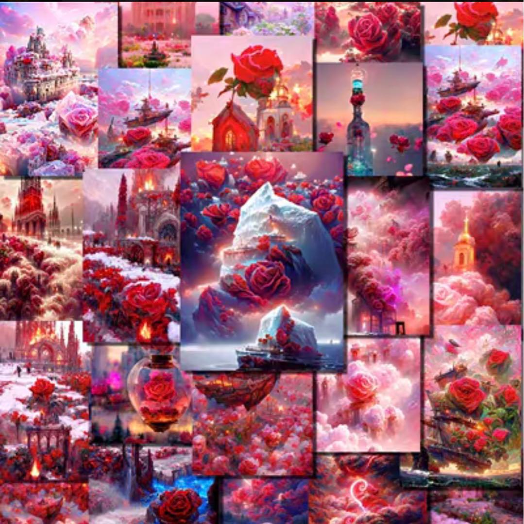 新作‼️ 118枚 ステッカー  薔薇花園シリーズ シール  コラージュ1