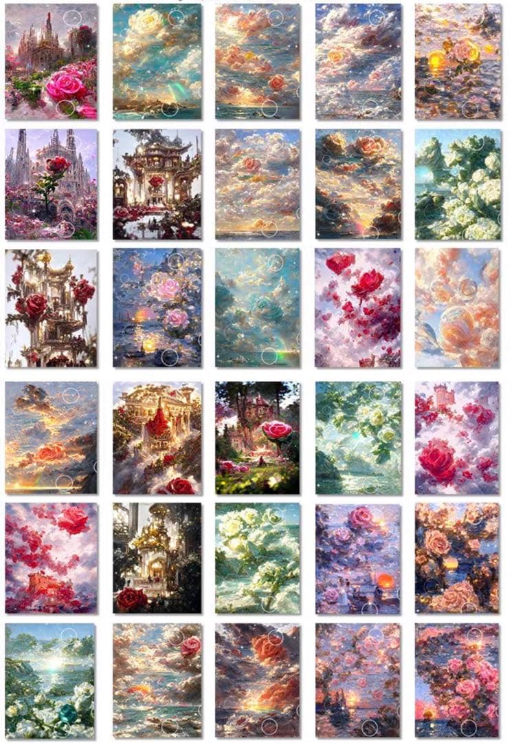 新作‼️ 118枚 ステッカー  薔薇花園シリーズ シール  コラージュ1