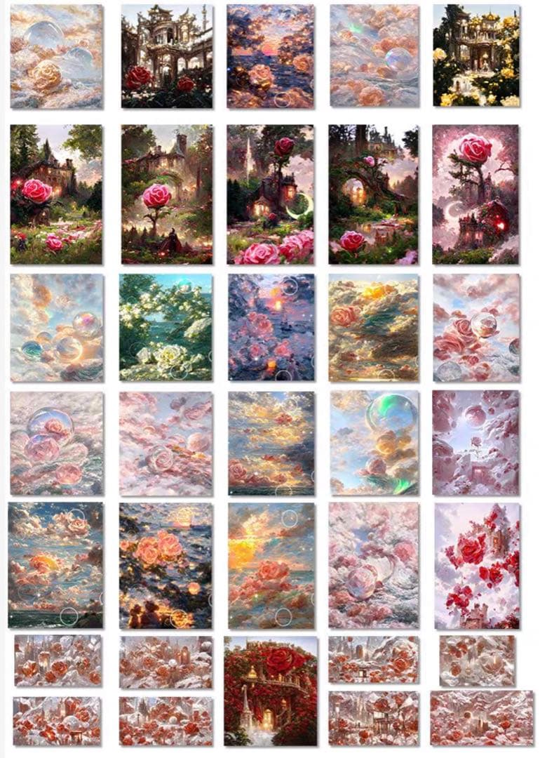 新作‼️ 118枚 ステッカー  薔薇花園シリーズ シール  コラージュ1