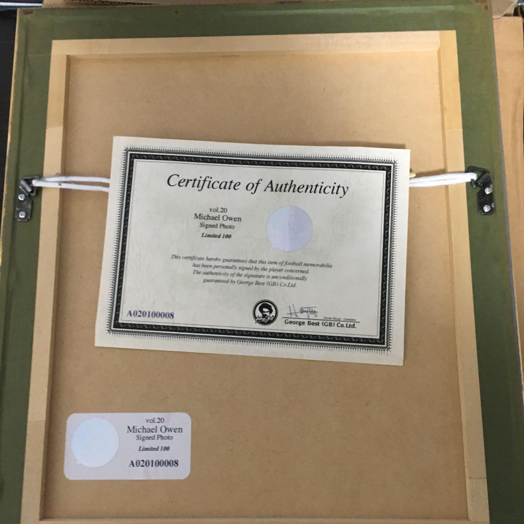 マイケルオーウェンMichael Owen　サイン入りフォトフレーム　証明書付