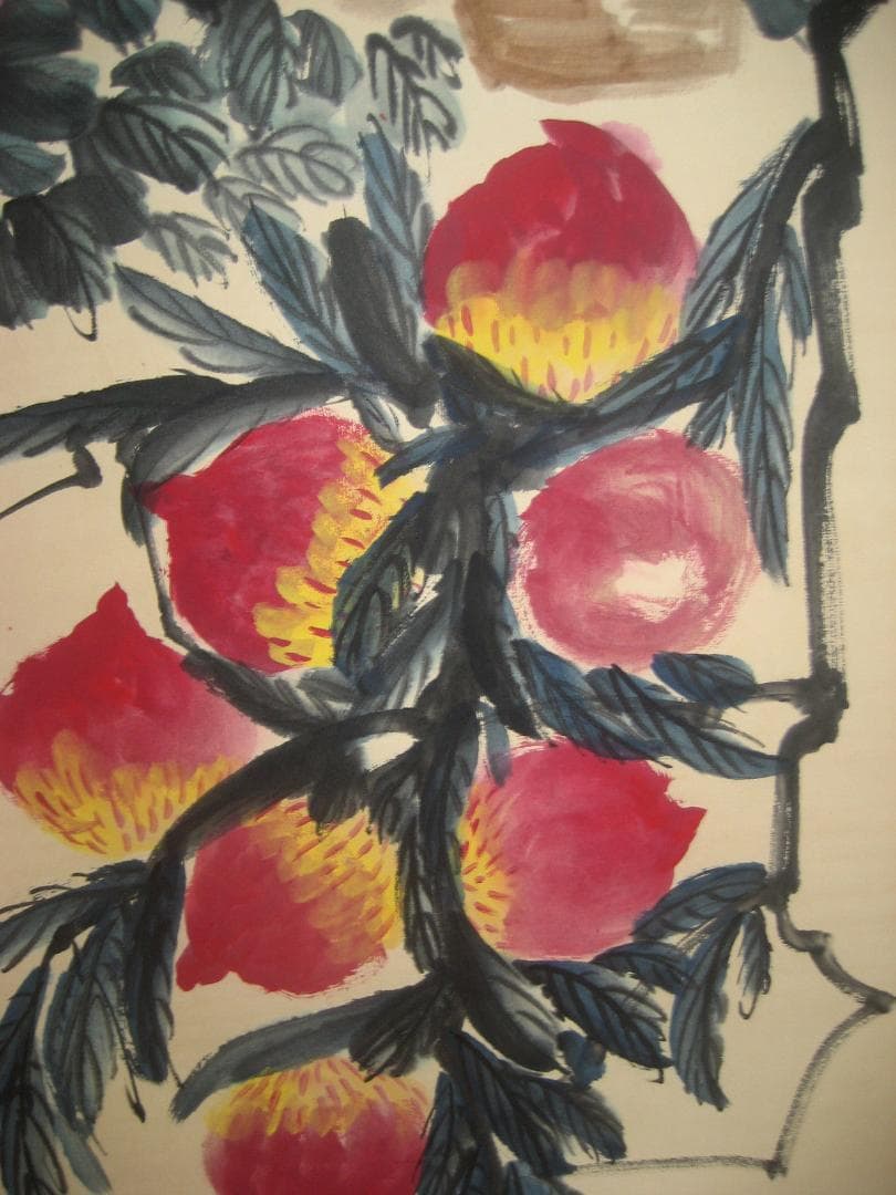 旧蔵☆中国古美術 古董品 掛軸 唐物 唐本  【齊白石 】 紙本 肉筆