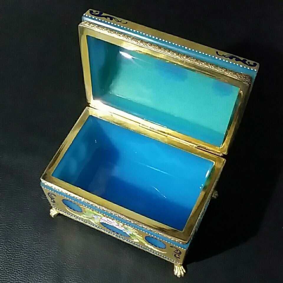 MURANO OPALINE FERRO ハイエナメル ハンドペイント 宝石箱