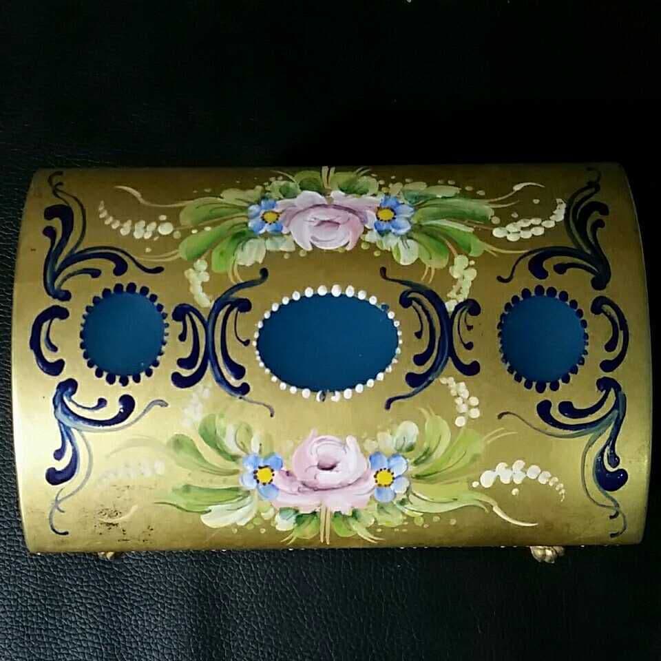 MURANO OPALINE FERRO ハイエナメル ハンドペイント 宝石箱