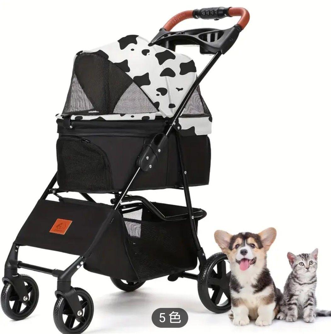 タイムセール skisopgo 軽量ワンキー折りたたみペットカート ウシ柄 レア