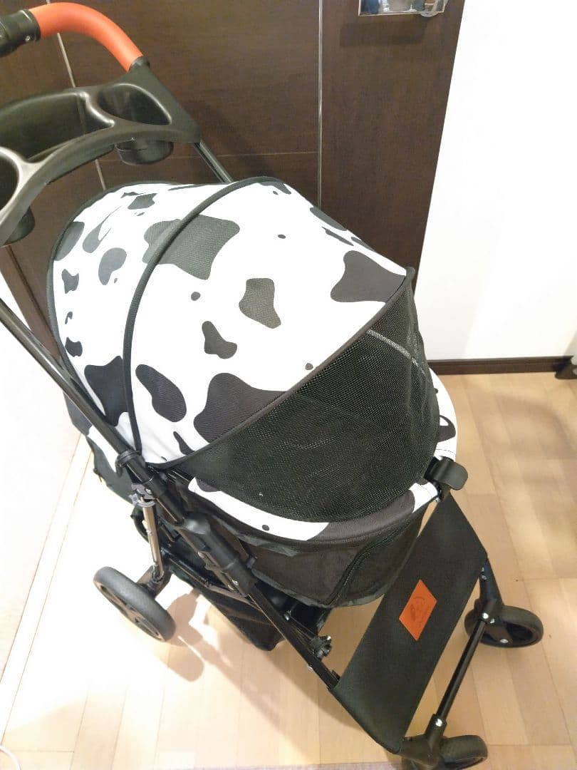 タイムセール skisopgo 軽量ワンキー折りたたみペットカート ウシ柄 レア