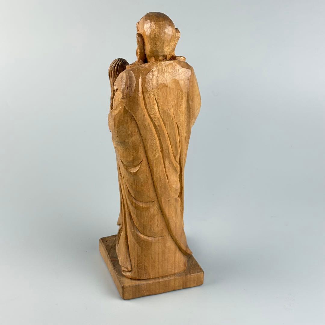 古美術 作家物 在銘 達磨 木彫 人物像 彫刻 アンティーク