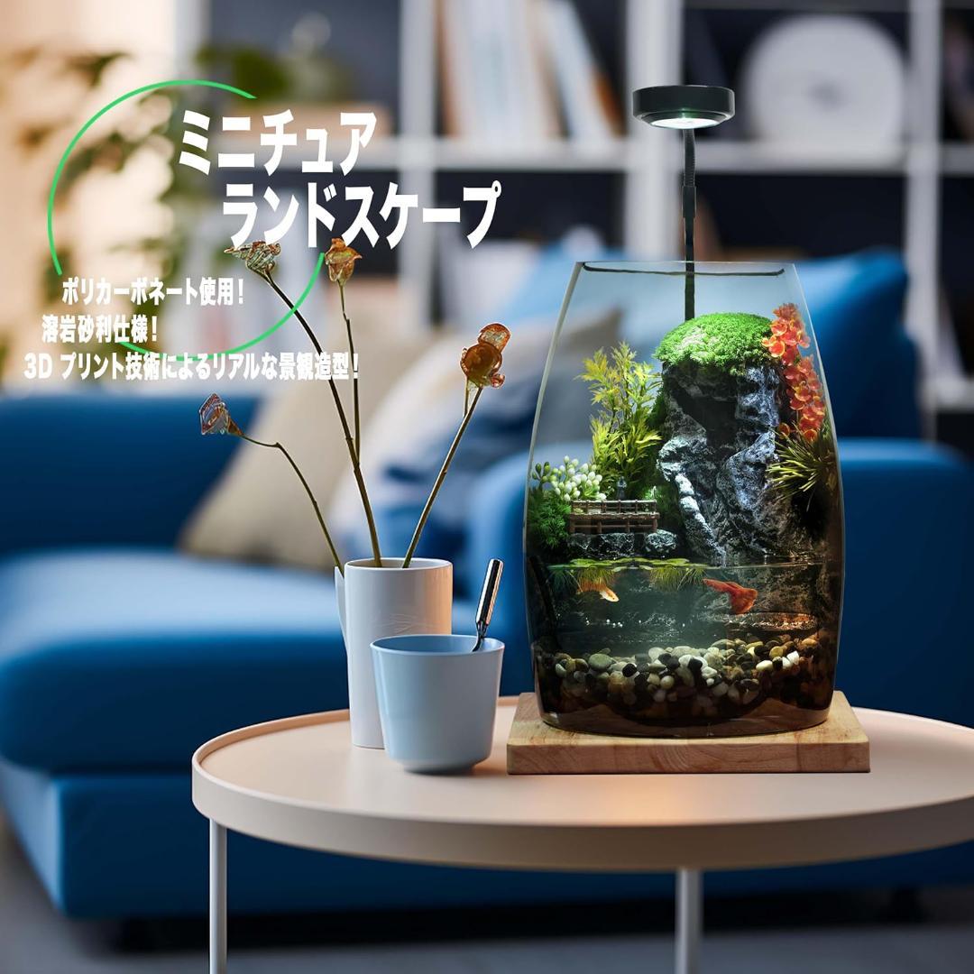 水を入れるだけですぐに始められる ミニチュアランドスケープアクアリウムAセット