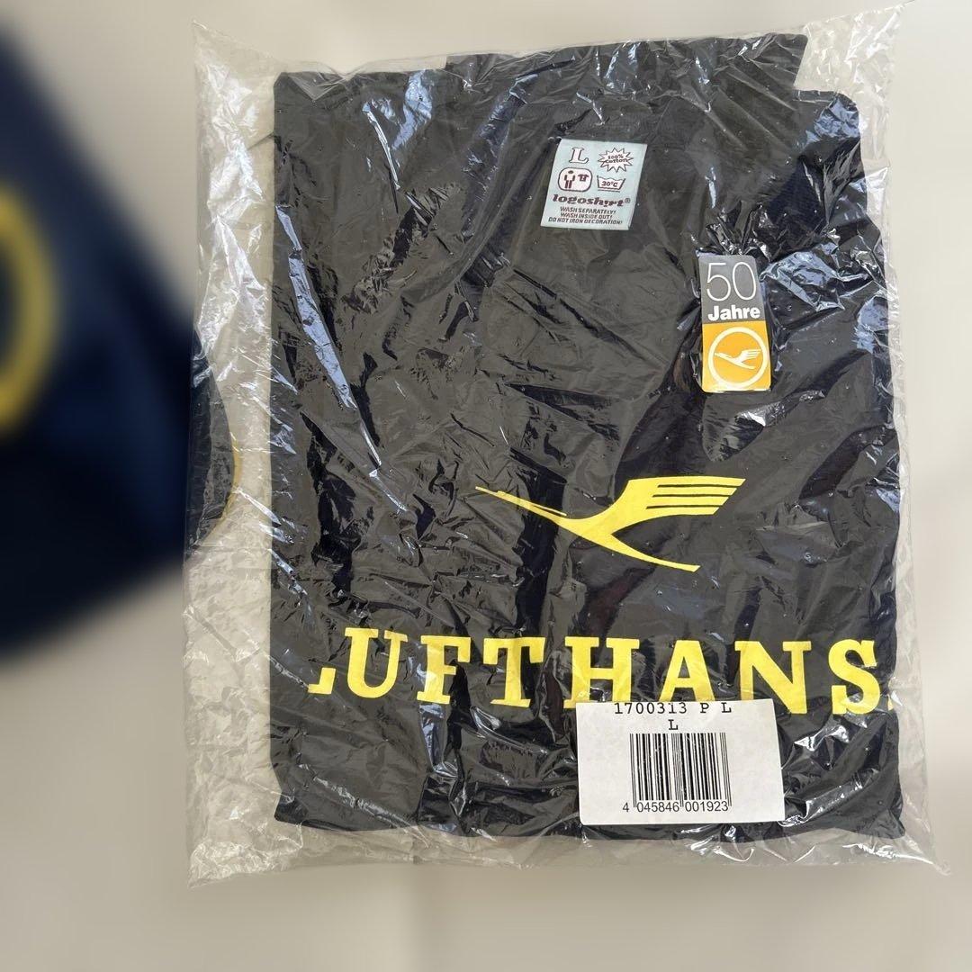 ドイツルフトハンザ航空　ナイロンバックとTシャツ　セット　@未使用タグ付