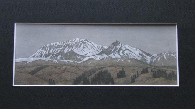 村田茂樹、【大山】、希少な額装用画集より、新品額装付、状態良好