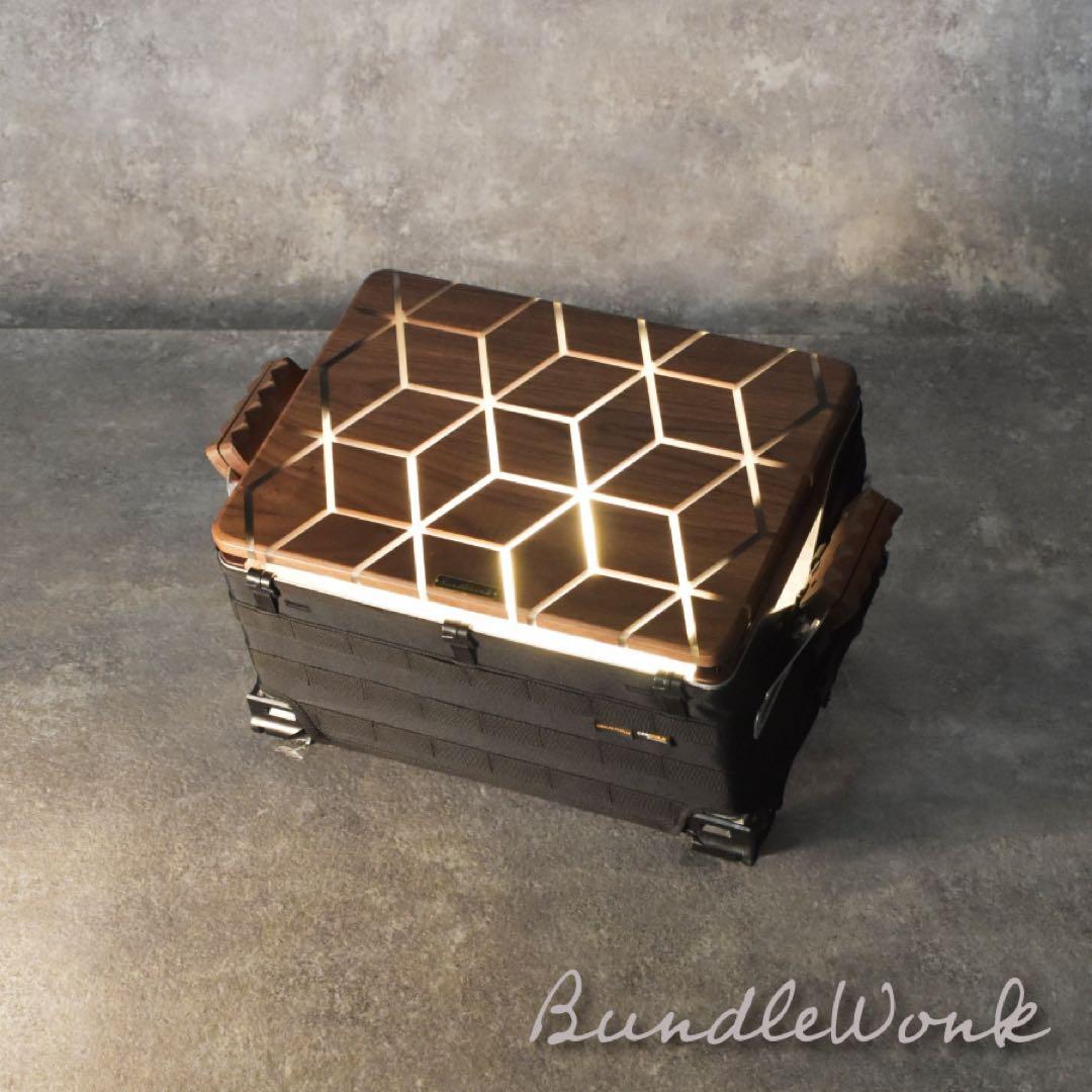 BundleWonk シェルコン 25 天板 レジン ウォルナット 幾何学 麻柄