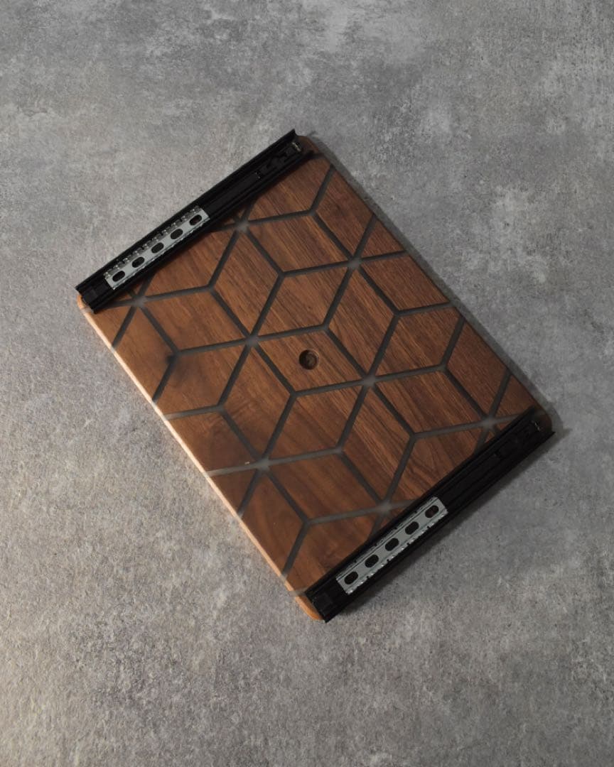 BundleWonk シェルコン 25 天板 レジン ウォルナット 幾何学 麻柄
