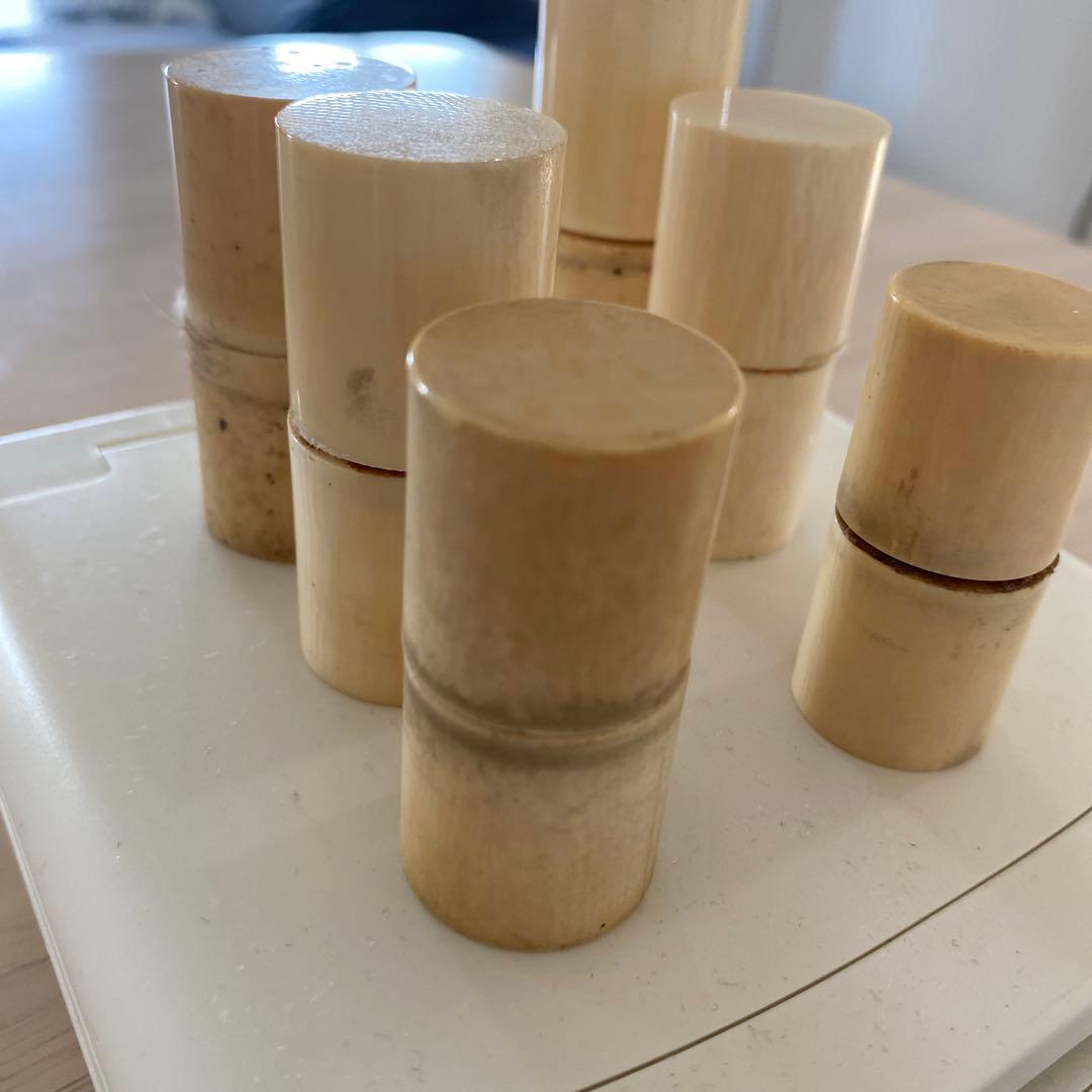 掛け軸用　軸先　6対セット 計12個 331g 根付け材