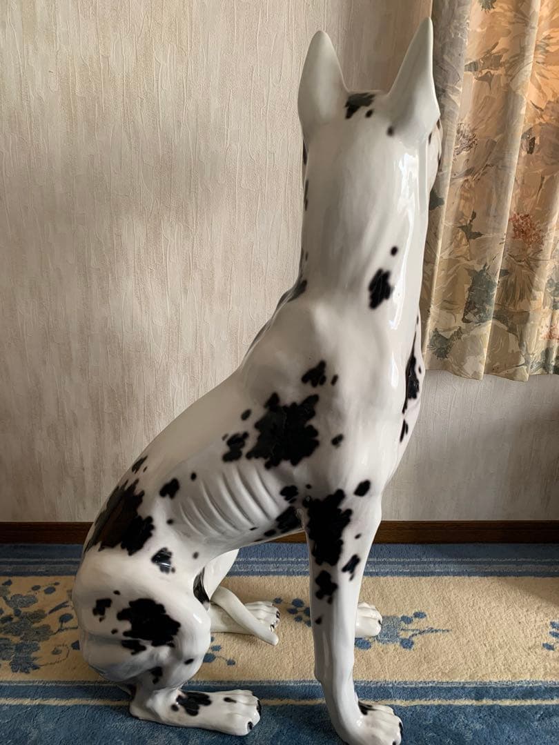 イタリア製　グレートデン　ドマン　陶器　犬　置物