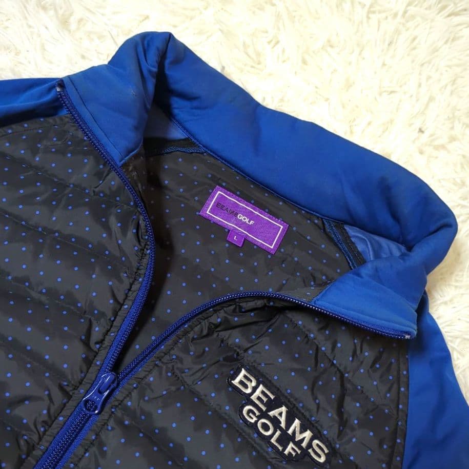 BEAMS GOLF パッカブルドット ダウンブルゾン　L