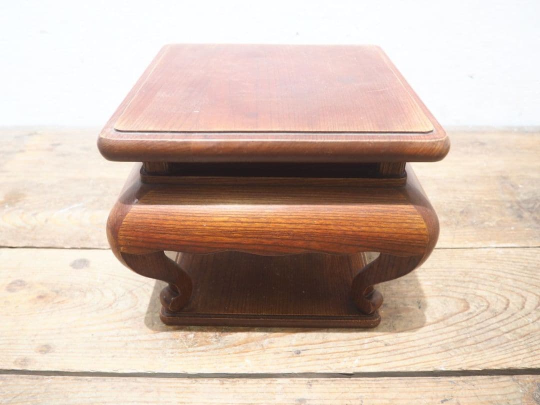 1234 アンティーク　欅の花台　展示台　香炉台　盆栽台　骨董　レトロ　けやき