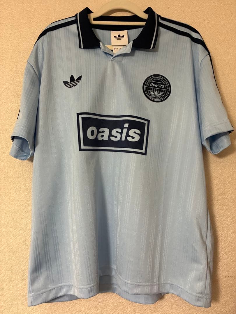 adidas oasis ライトブルーシャツ Lサイズ