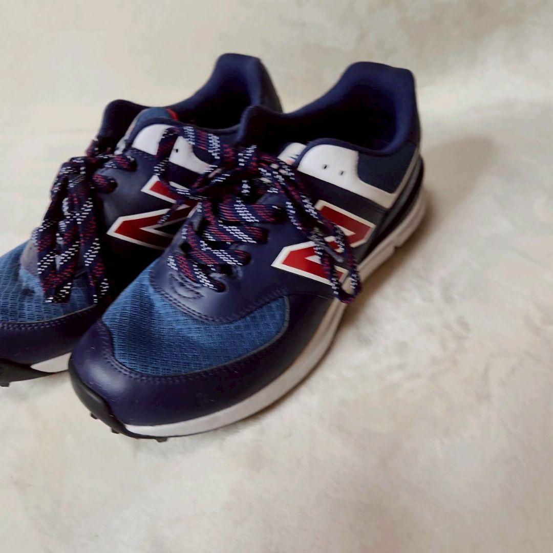 美品！ニューバランスゴルフ スパイクレスゴルフシューズ 24.5センチ ネイビー