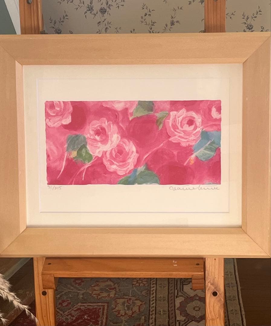 額入り版画　 限定ジクレー　ジニーキム　バラの花 現行品　サイン.ED.証明書有