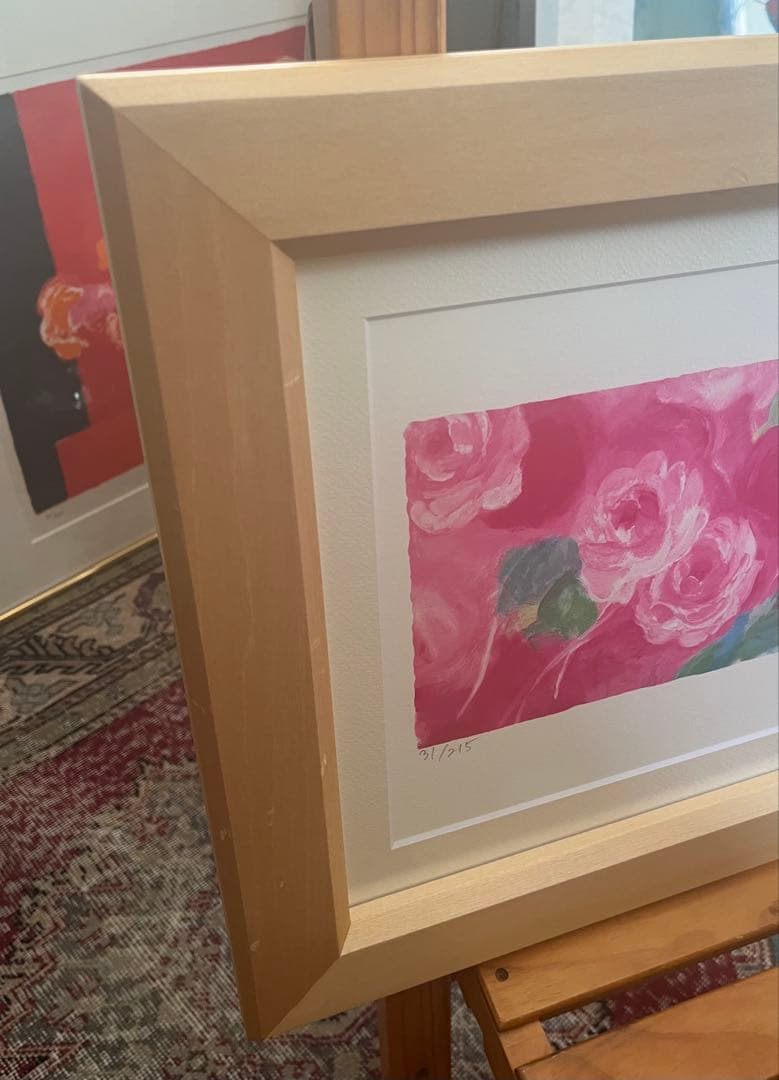 額入り版画　 限定ジクレー　ジニーキム　バラの花 現行品　サイン.ED.証明書有