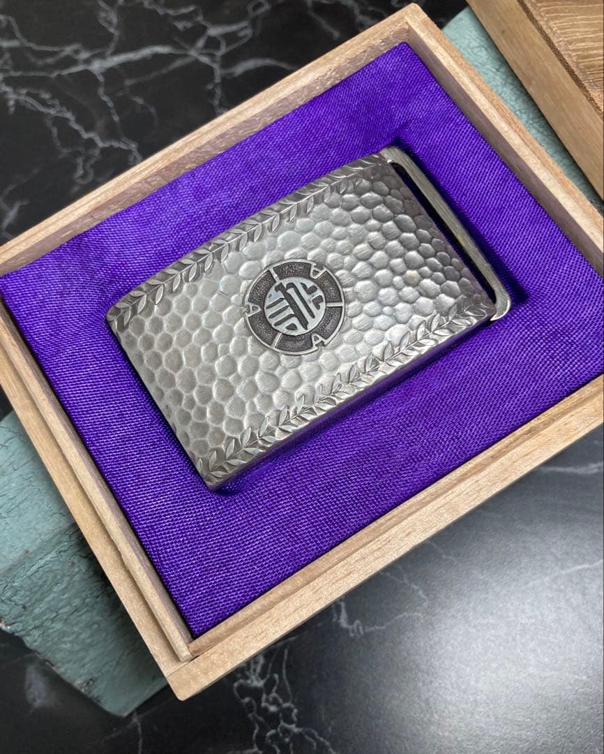 [A] 銀製 創立十周年記品 10年勤続表彰 東京証券業協曹 ベルトバックル