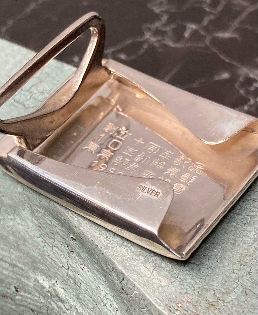[A] 銀製 創立十周年記品 10年勤続表彰 東京証券業協曹 ベルトバックル