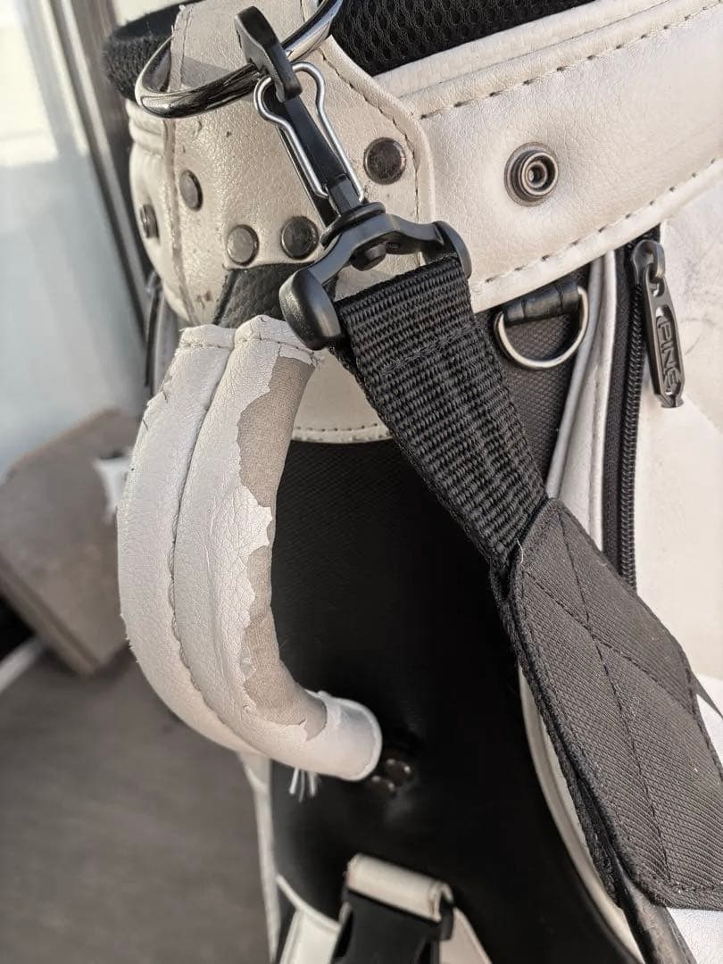 PING キャディバッグ ホワイト　取手に難あり