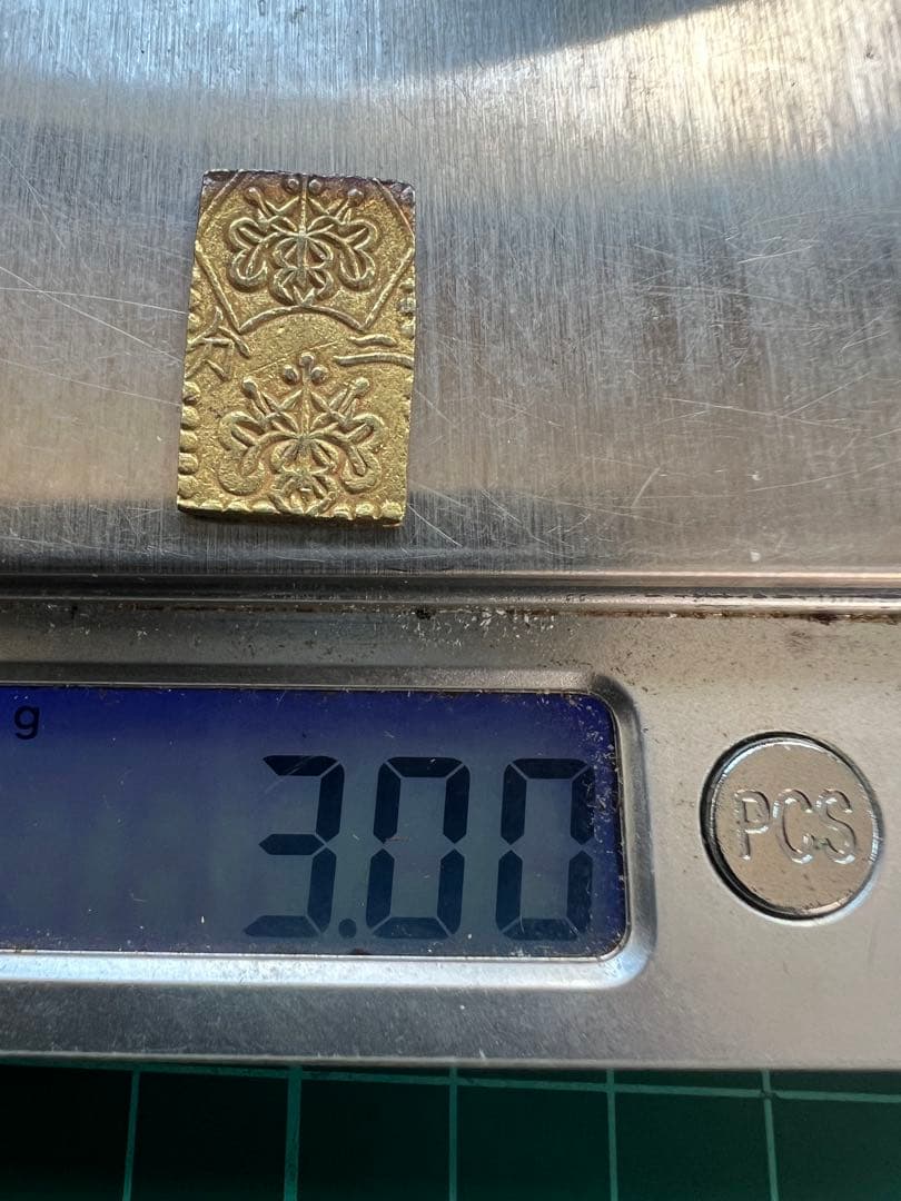 日本古金銀　明治二分金　金台　3.00g