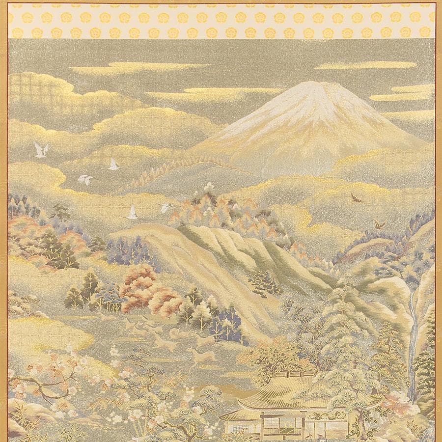 掛軸 高級西陣織 十寿円満図 購入金額100万超 縁起物