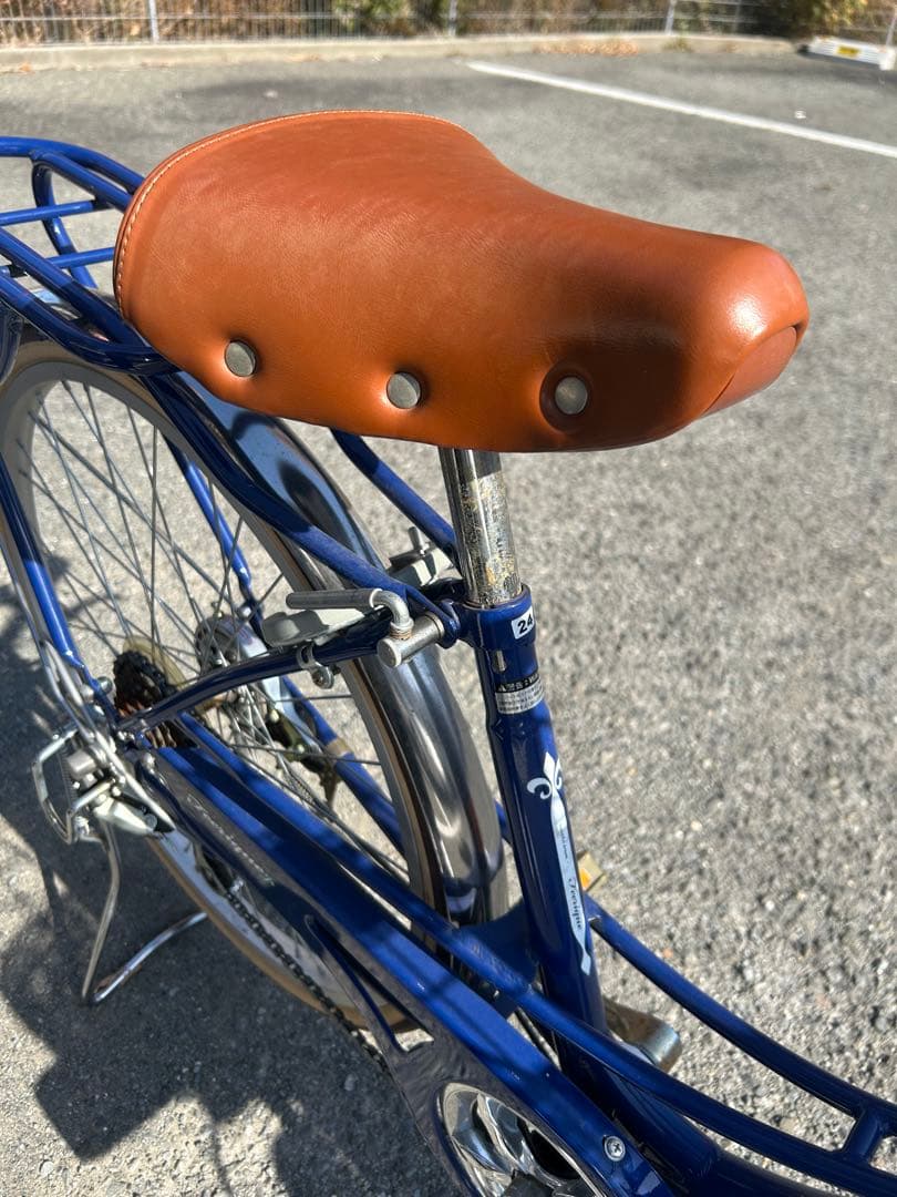 ネイビー シティサイクル 前カゴ付き 24インチ