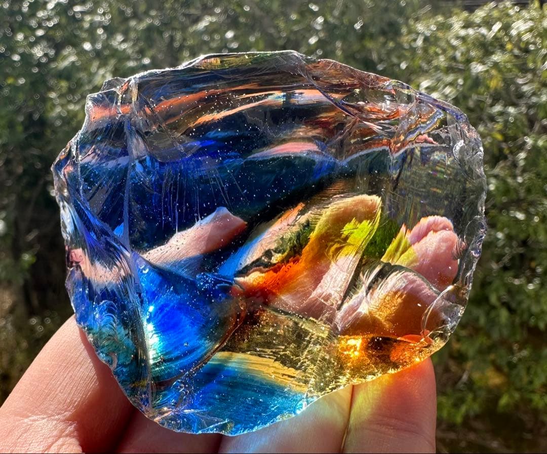 1点物レインボーアンダラクリスタル　ジャワ島マルチカラー高次元ヒーリング瞑想覚醒