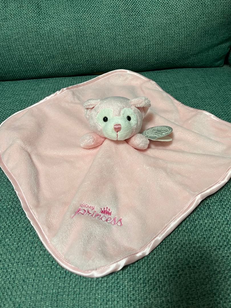 WDWプリンセスダッフィーミニミニブランケットぬいぐるみ付き　ガラガラ
