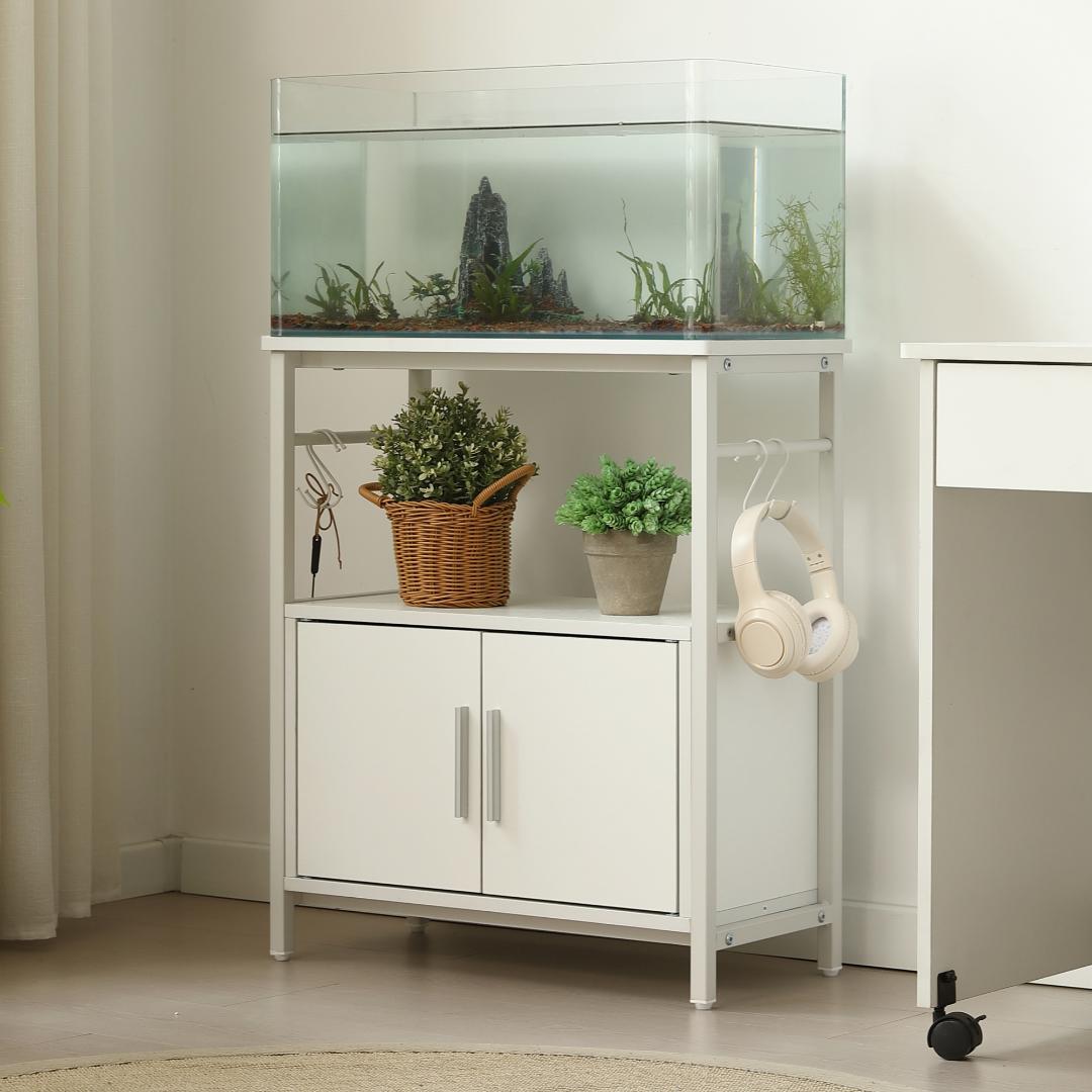 水槽台 水槽スタンド 耐荷重120kg 幅60cm 三段 フック付き 両開扉 白