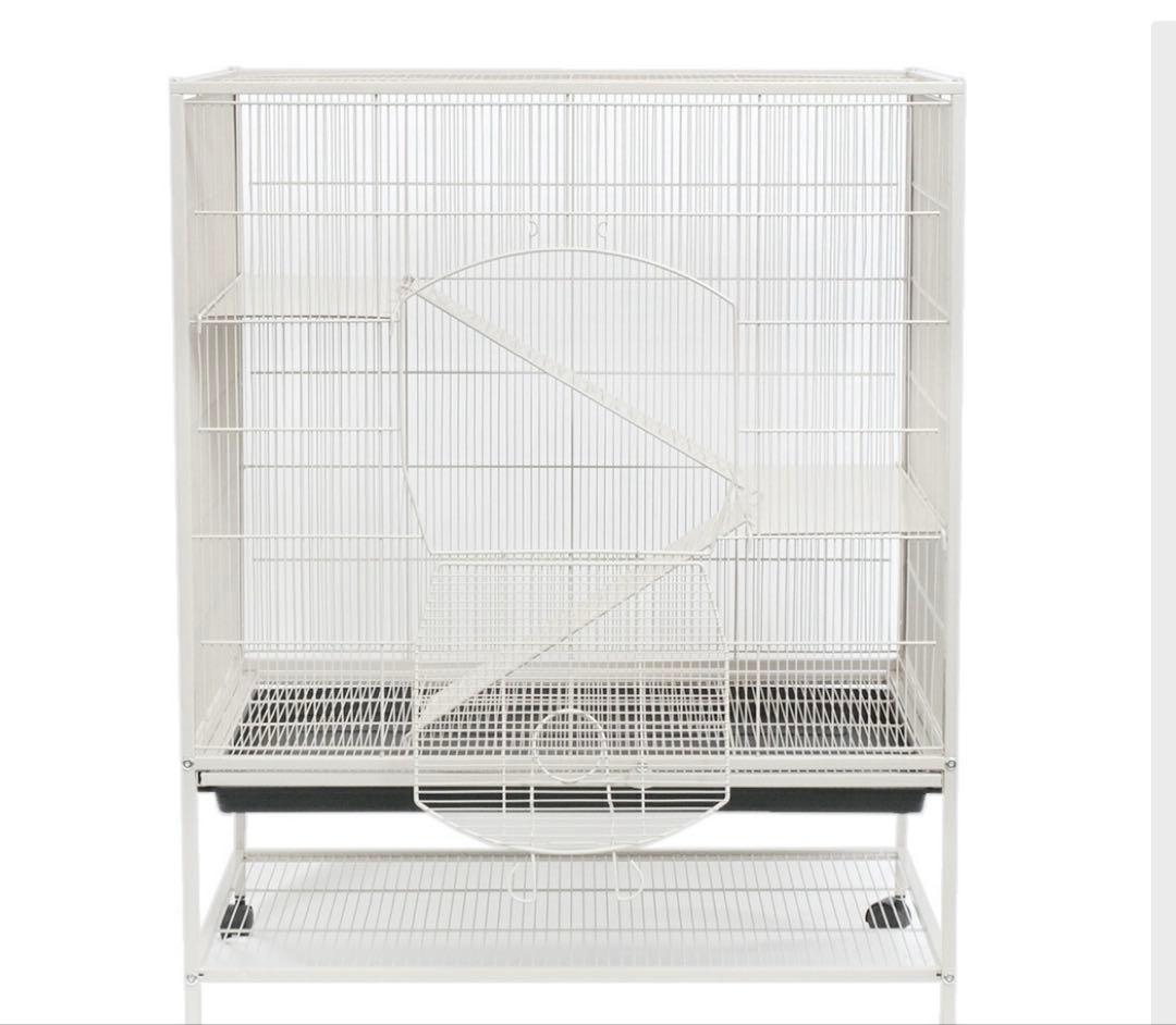 小動物用大型金属製ケージ ホワイト　チンチラ　デグーなど
