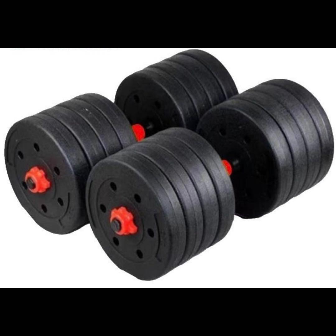 計50kg｜バーベルにもなるダンベル 可変式プレート／25kg×2個セット A8