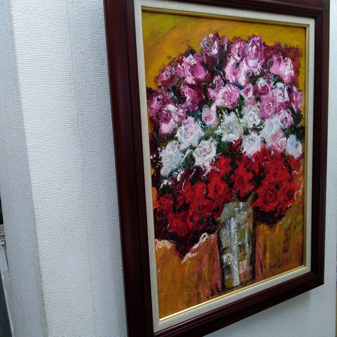 肉質油絵　立て　抽象画　田村隆枝　額装仕上げ品