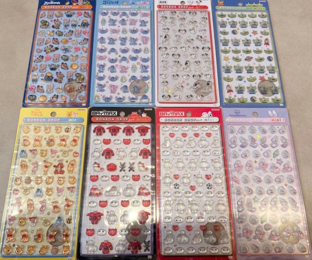 ボンボンドロップシール mini ディズニー 8種コンプセット正規品 うるちゅる