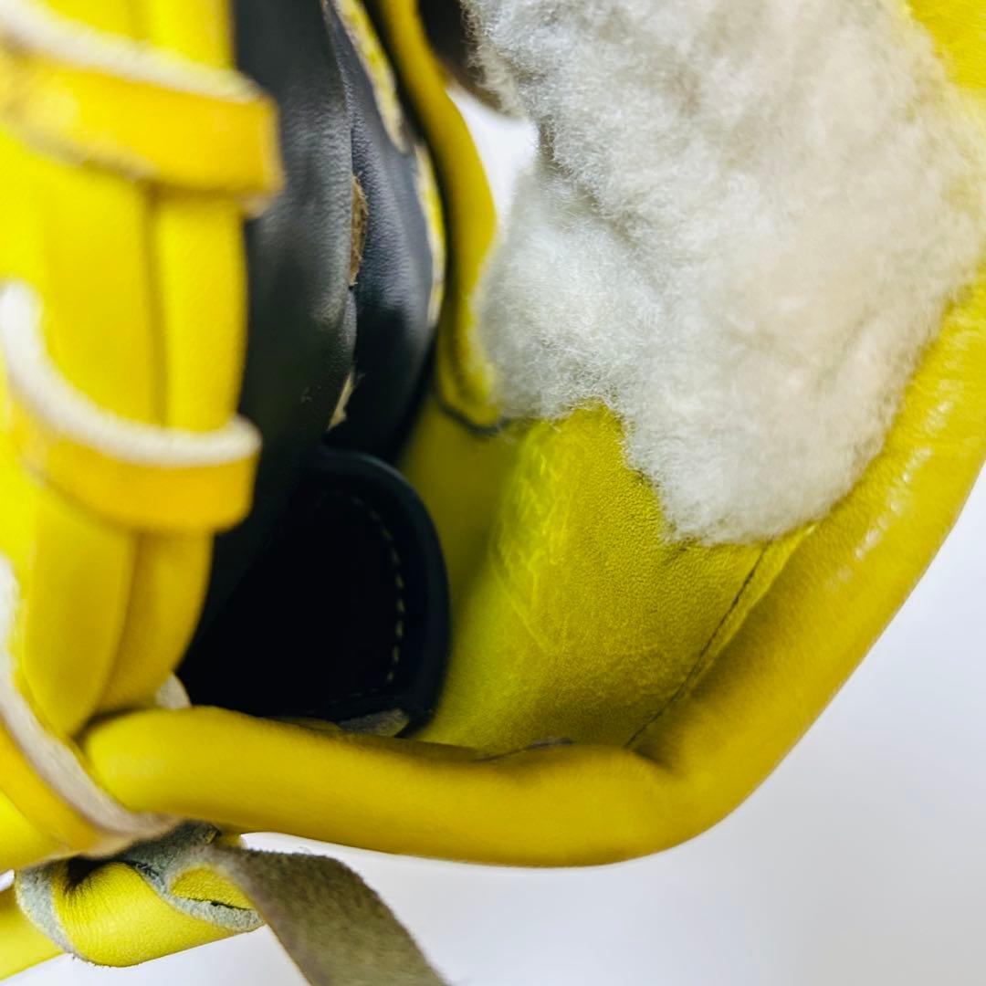 【美品】MiznoPro 硬式 投手用グローブ イエロー 耕作オーダー