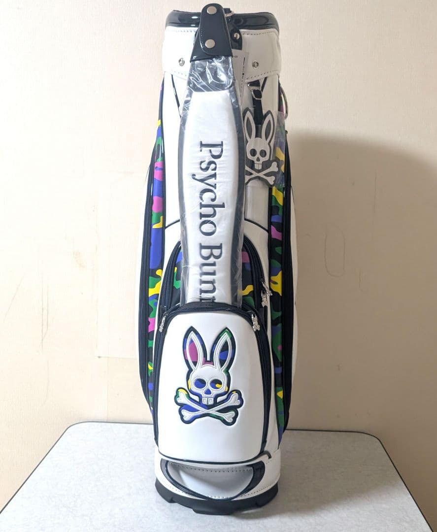 新品 サイコバニー Psycho Bunny キャディバック エナメル カモフラ