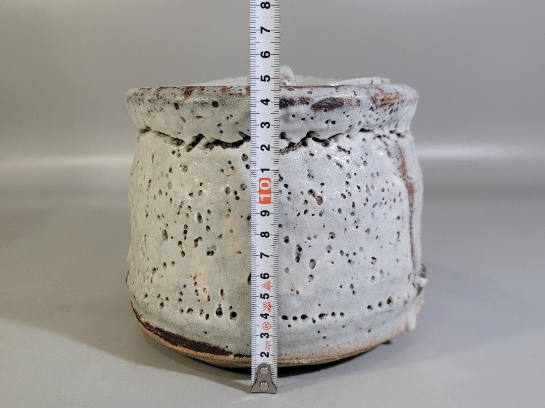 茶道具 鼠志野 水指 塗替蓋 共箱 DT475