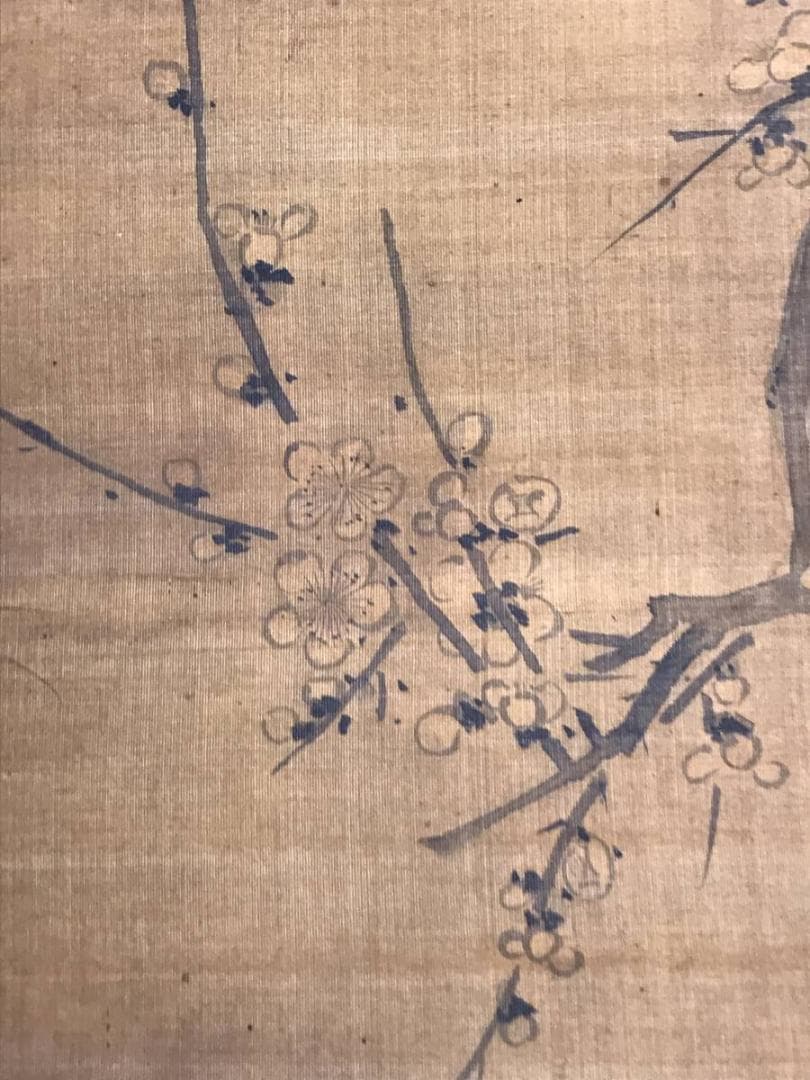 松鶴竹亀玉/古画梅花人物画賛/人物図/掛軸/名家伝来/AC-775