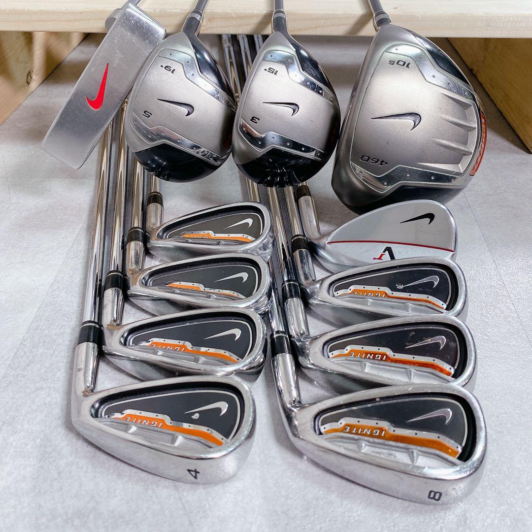 T196 NIKE ゴルフクラブ メンズ フルセット イグナイト 13点 黒