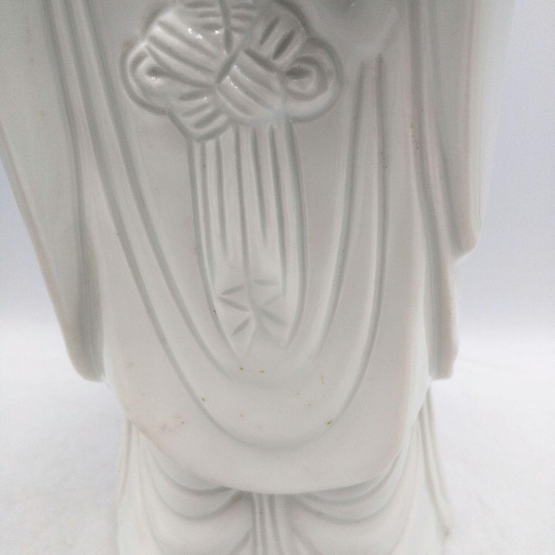 鍋島大五作　白磁　縁起物　慈母観音像　仏像　置き物　陶器　インテリア