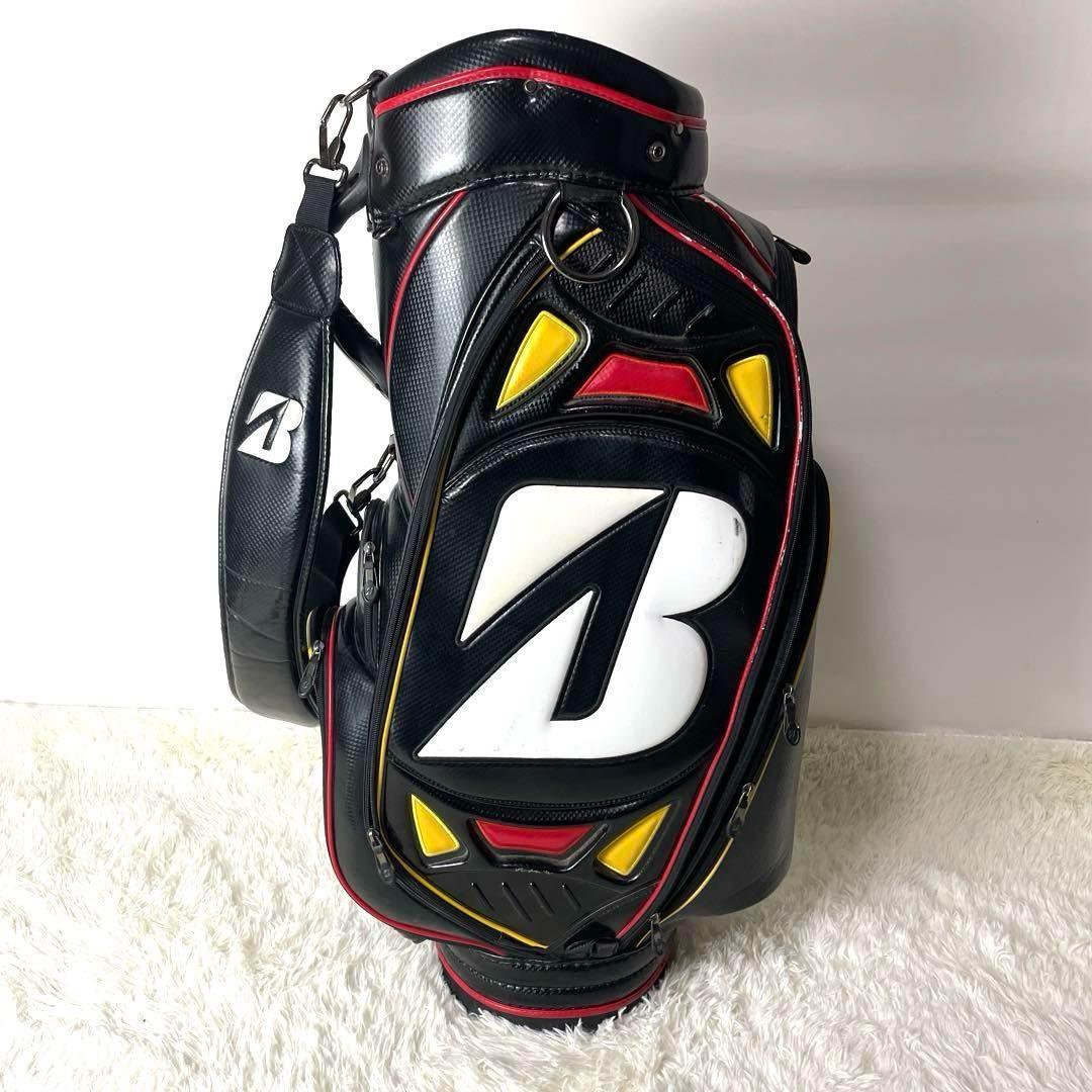 良品✨ブリヂストン カート式キャディバッグ 中~大型 近年モデル 軽量 黒白赤黄