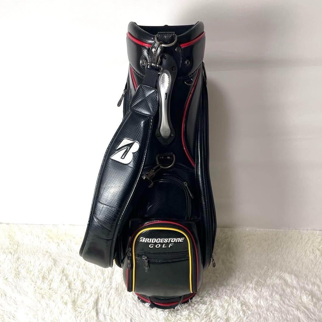 良品✨ブリヂストン カート式キャディバッグ 中~大型 近年モデル 軽量 黒白赤黄