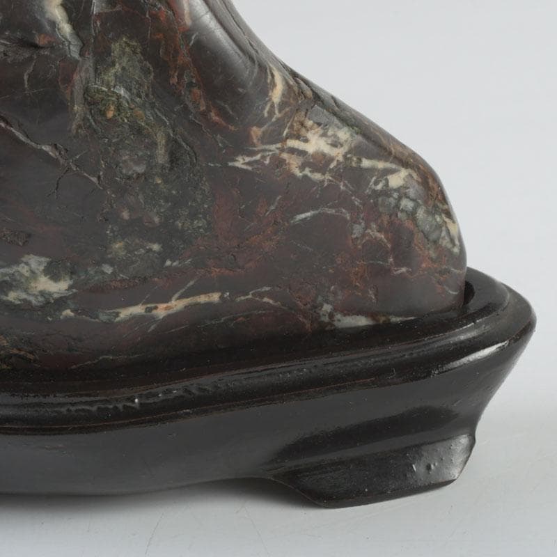 天然石　鑑賞石　菊花石　置物　重さ約792g　唐木台付　V　9424