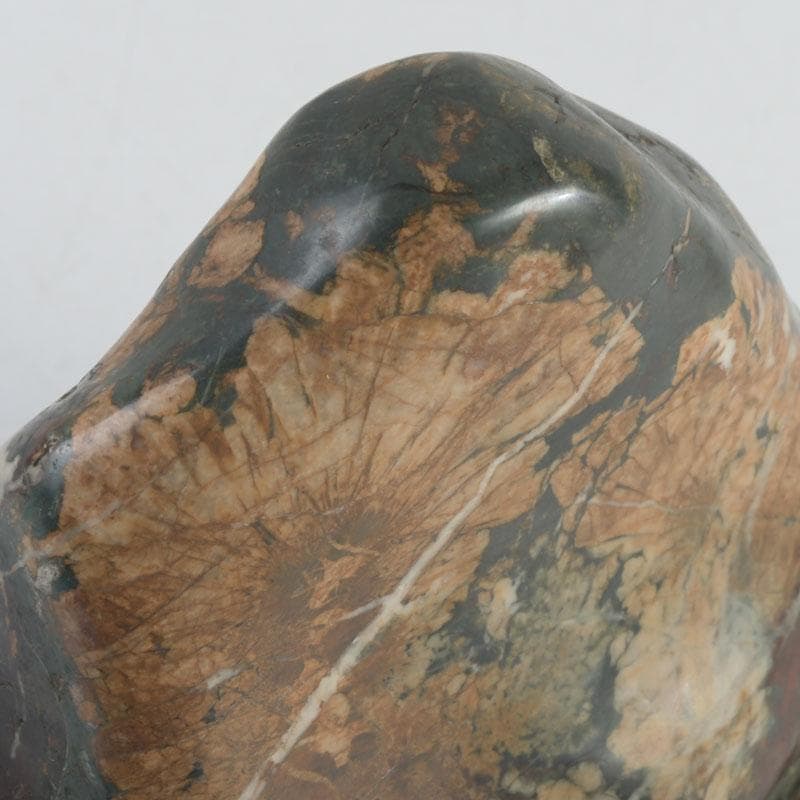 天然石　鑑賞石　菊花石　置物　重さ約792g　唐木台付　V　9424